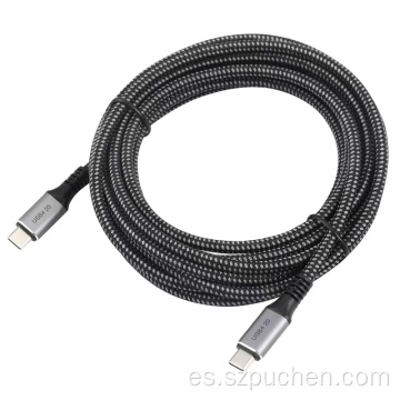 Transmisión de 100W USB4.0 Cable de datos de trenzas de nylon